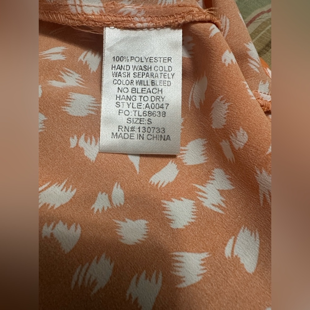 Umgee Orange and White Patterned Dress - Picture 4 of 4
